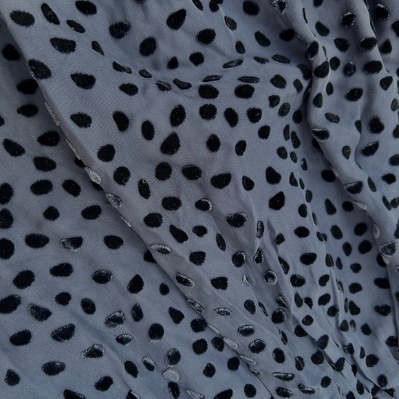 Club Monaco silk blend Polka Dot Skater Skirt navy black - Picture 6 of 6